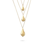 Solid Gold Cremation Urn Puffy Tear Drop Pendant | Glur Co.