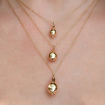 Solid Gold Cremation Urn Puffy Tear Drop Pendant | Glur Co.