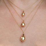 Solid Gold Cremation Urn Puffy Tear Drop Pendant | Glur Co.