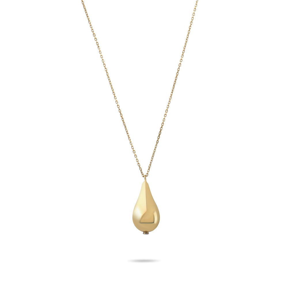 Solid Gold Cremation Urn Puffy Tear Drop Necklace | Glur Co.