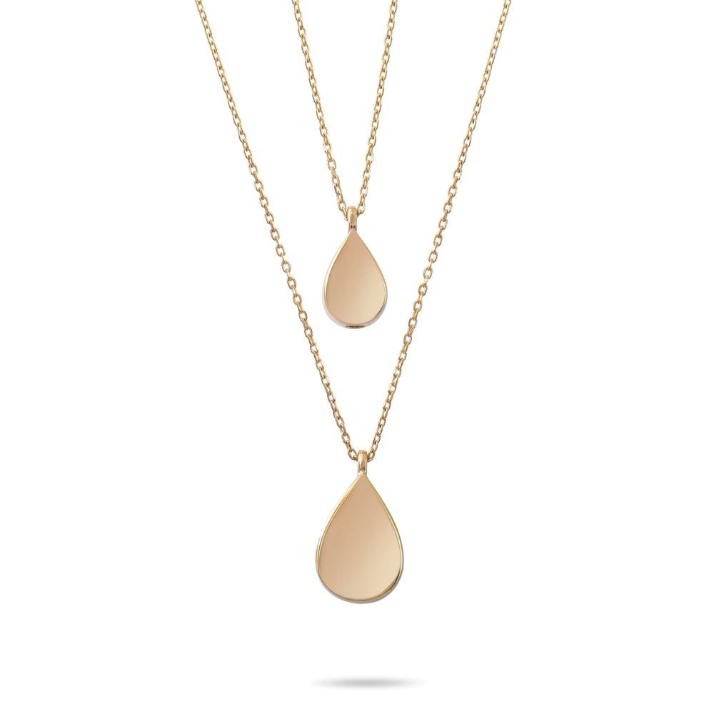 Solid Gold Cremation Urn Tear Drop Necklace | Glur Co.