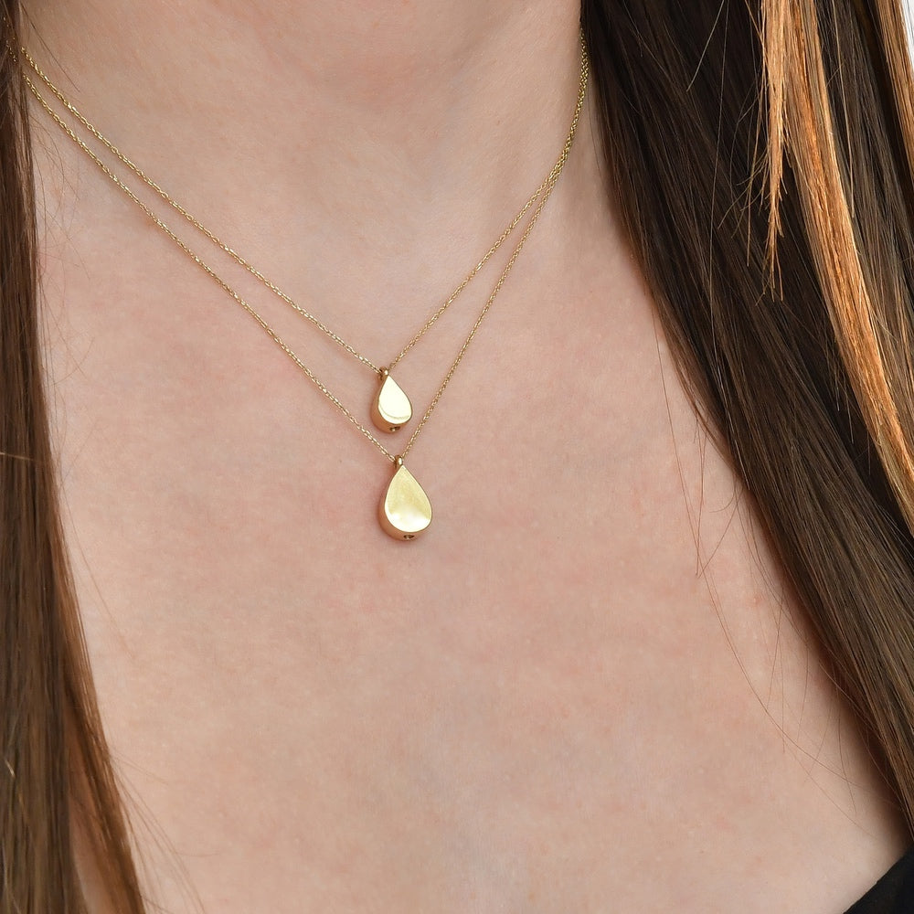 Solid Gold Cremation Urn Tear Drop Pendant | Glur Co.