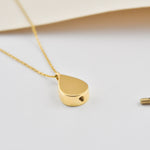 Solid Gold Cremation Urn Tear Drop Necklace | Glur Co.