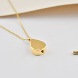 Solid Gold Cremation Urn Tear Drop Necklace | Glur Co.