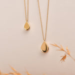 Solid Gold Cremation Urn Tear Drop Necklace | Glur Co.