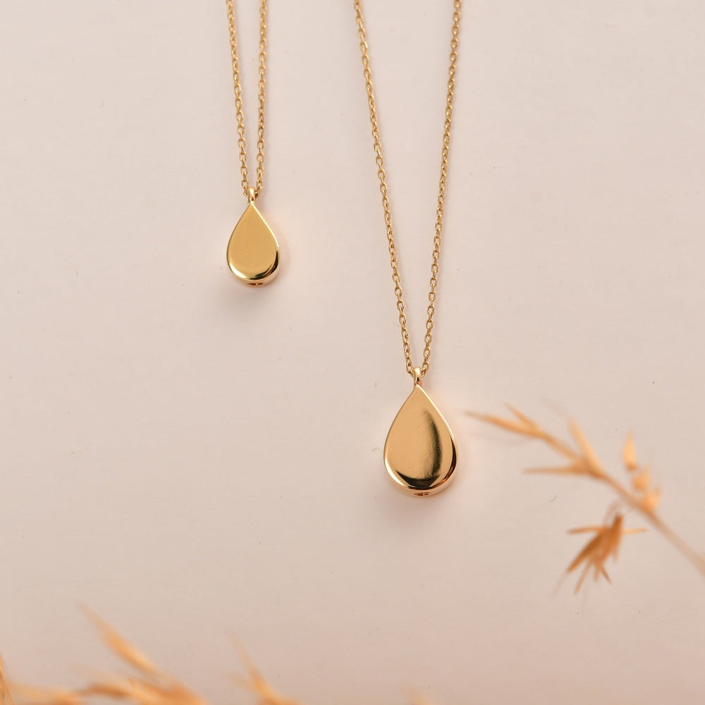 Solid Gold Cremation Urn Tear Drop Pendant | Glur Co.