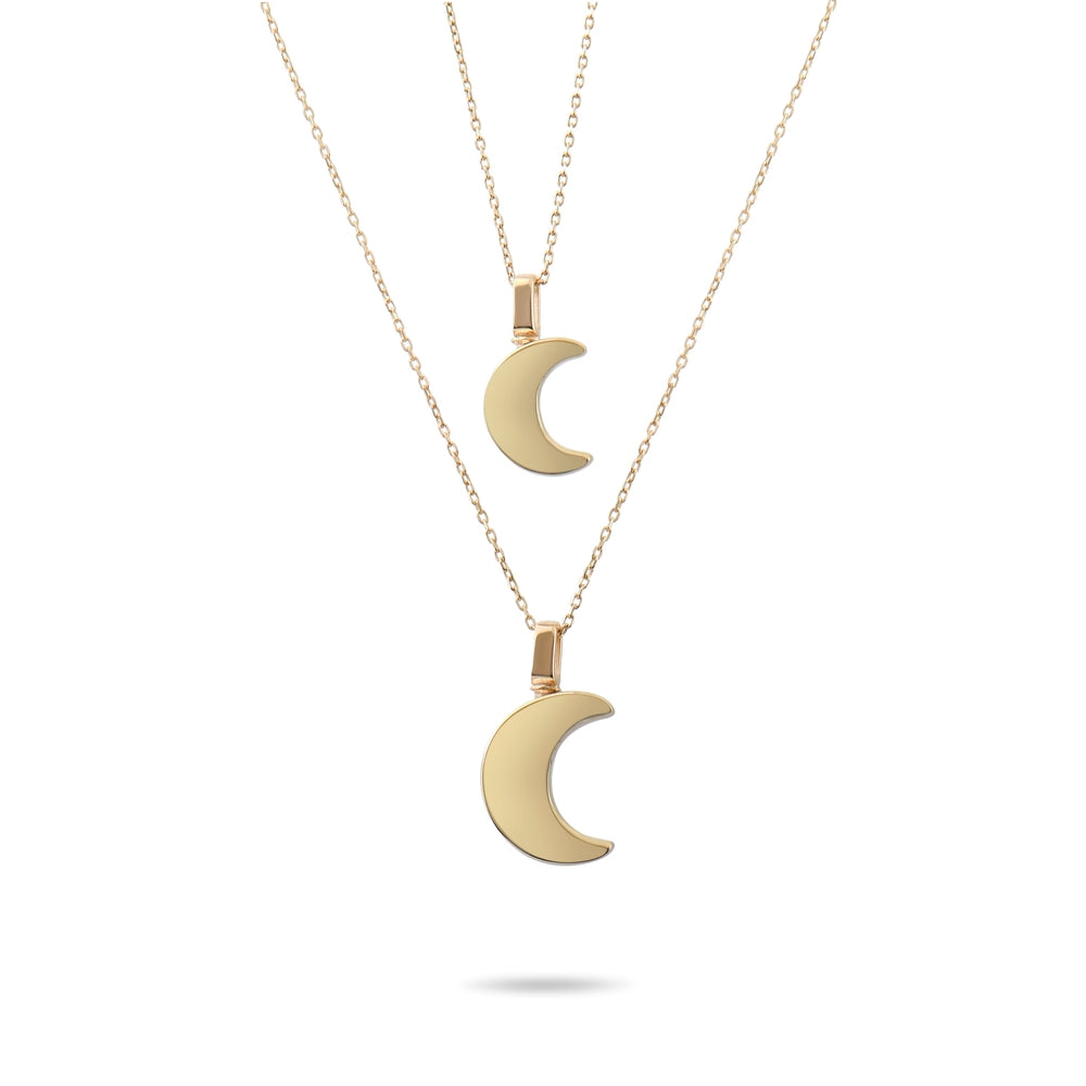 Solid Gold Cremation Urn Moon Necklace | Glur Co.