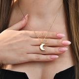 Solid Gold Cremation Urn Moon Necklace | Glur Co.