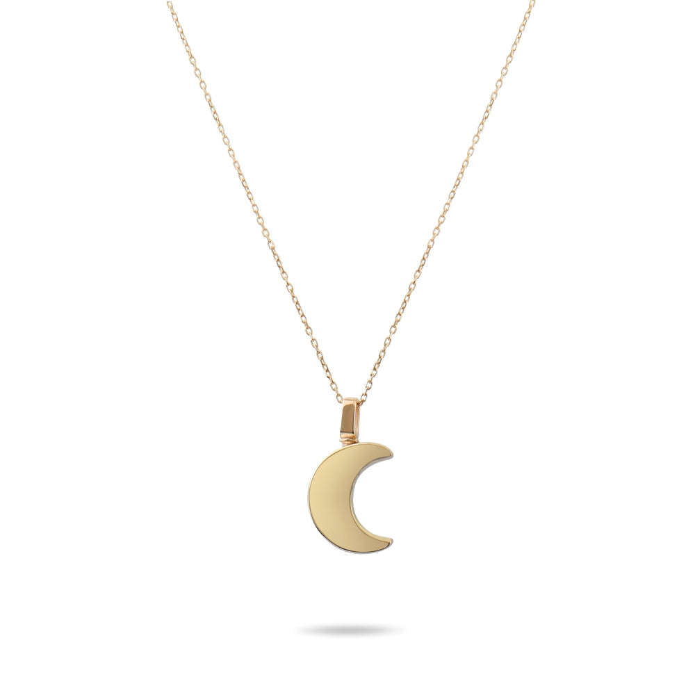 Solid Gold Cremation Urn Moon Necklace | Glur Co.