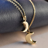 Solid Gold Cremation Urn Moon Pendant | Glur Co.