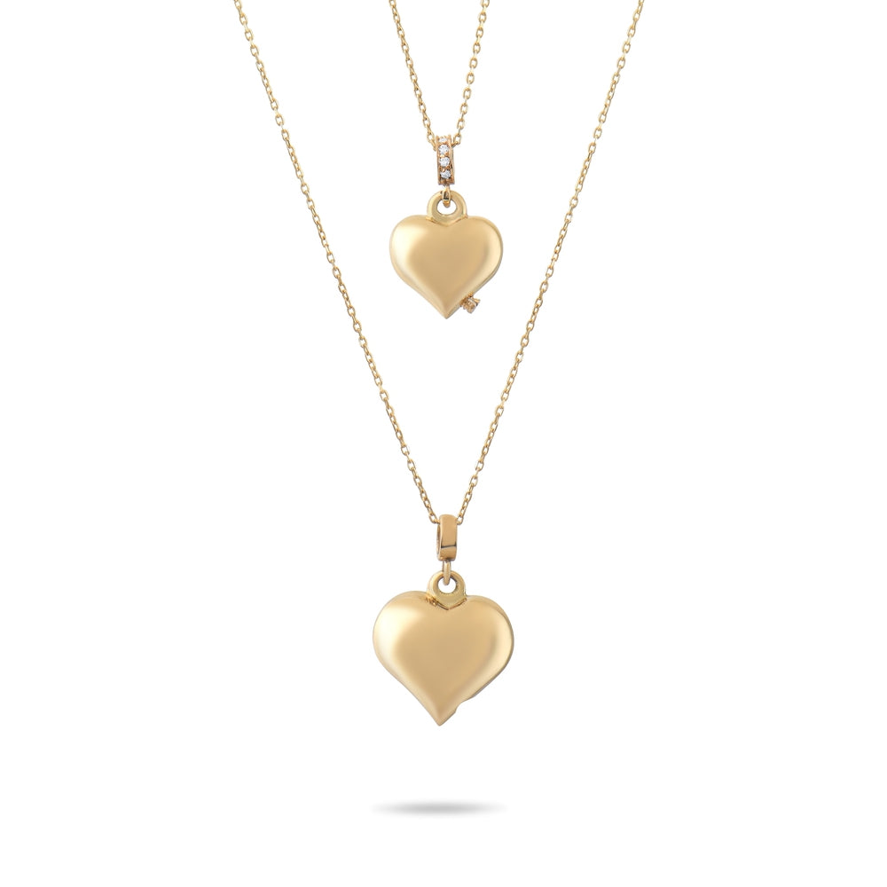 Solid Gold Cremation Urn Diamond Puffy Heart Necklace | Glur Co.