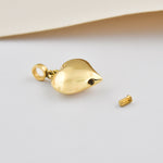 Solid Gold Cremation Urn Diamond Puffy Heart Necklace | Glur Co.