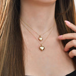 Solid Gold Cremation Urn Diamond Puffy Heart Necklace | Glur Co.