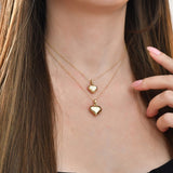 Solid Gold Cremation Urn Diamond Puffy Heart Necklace | Glur Co.