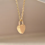 Solid Gold Cremation Urn Heart Lock Necklace | Glur Co.