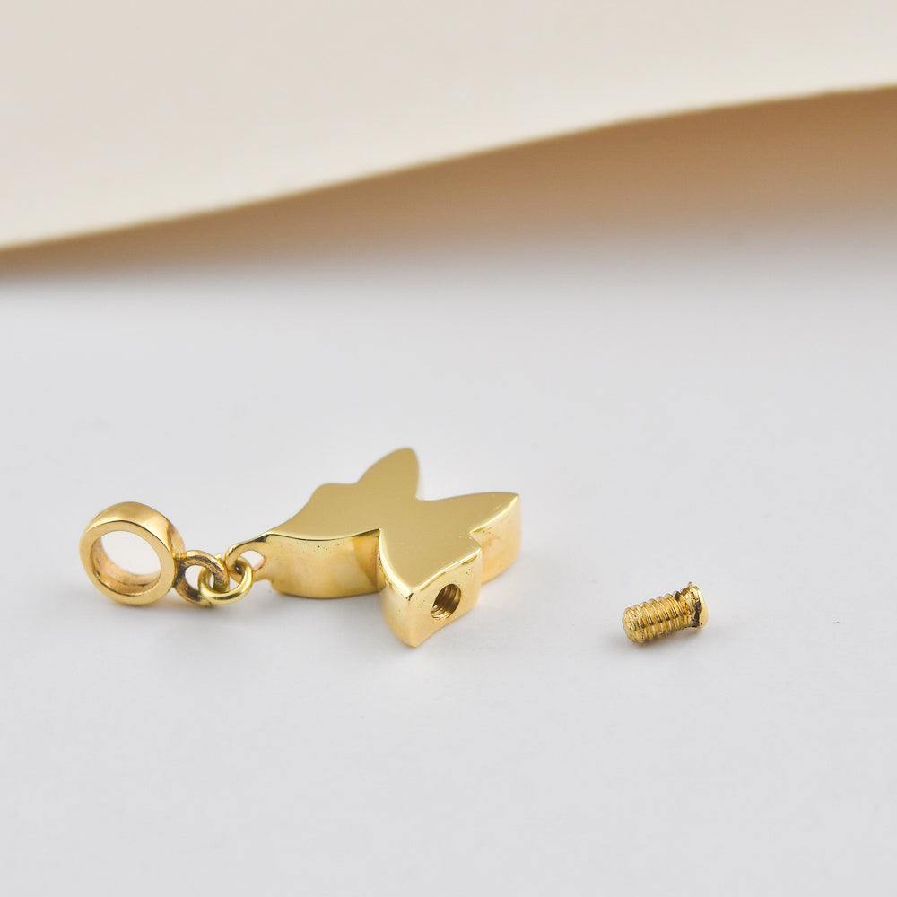 Solid Gold Cremation Urn Butterfly Necklace | Glur Co.