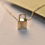 Solid Gold Cremation Urn Padlock Necklace | Glur Co.