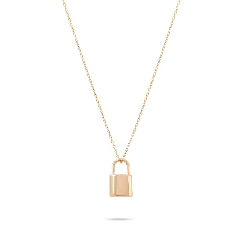 Solid Gold Cremation Urn Padlock Necklace | Glur Co.