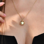 Solid Gold Cremation Urn Round Disc Necklace | Glur Co.