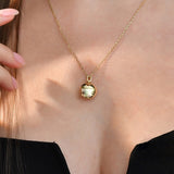 Solid Gold Cremation Urn Round Disc Necklace | Glur Co.