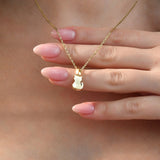 Solid Gold Cremation Urn Cat Necklace | Glur Co.