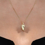 Solid Gold Cremation Urn Wing Pendant | Glur Co.