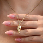 Solid Gold Cremation Urn Wing Necklace | Glur Co.