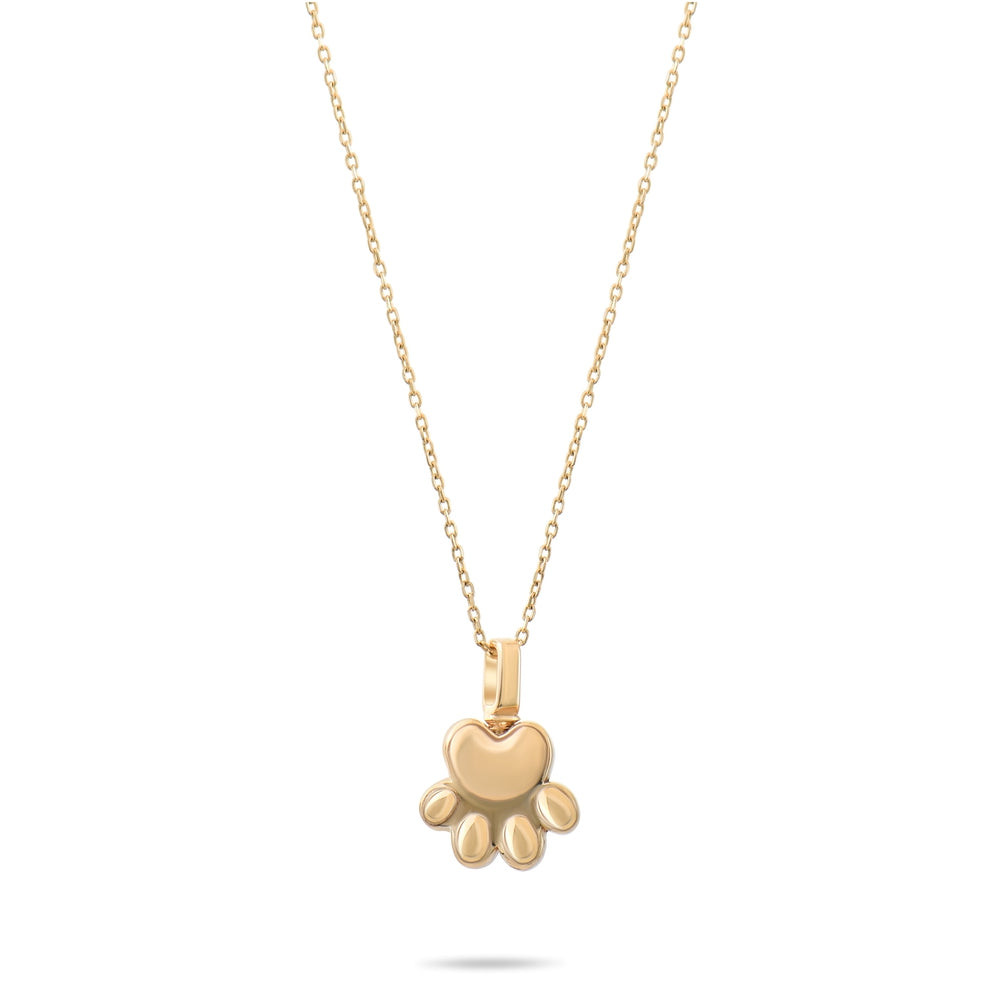 Solid Gold Cremation Urn Paw Print Necklace | Glur Co.