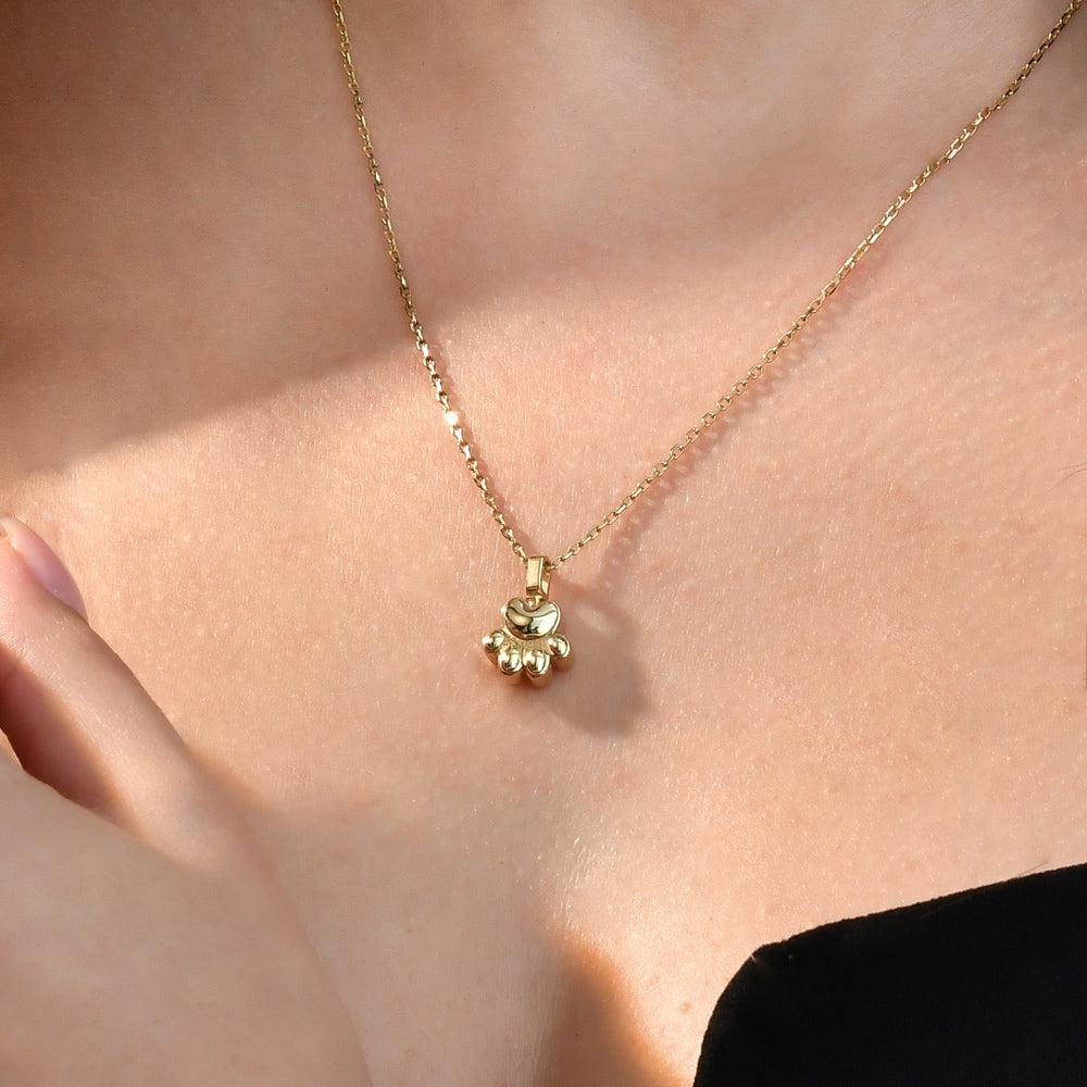 Solid Gold Cremation Urn Paw Print Pendant | Glur Co.