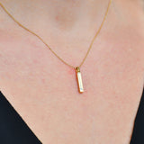 Solid Gold Cremation Urn Diamond Bar Necklace | Glur Co.