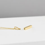 Solid Gold Cremation Urn Diamond Bar Pendant | Glur Co.