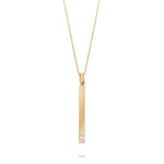 Solid Gold Cremation Urn Diamond Bar Necklace | Glur Co.