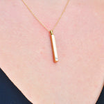 Solid Gold Cremation Urn Diamond Bar Pendant | Glur Co.