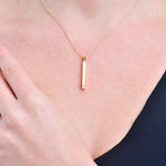 Solid Gold Cremation Urn Diamond Bar Necklace | Glur Co.