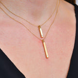 Solid Gold Cremation Urn Diamond Bar Necklace | Glur Co.