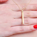 Solid Gold Cremation Urn Diamond Bar Necklace | Glur Co.