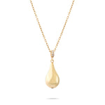 Solid Gold Cremation Urn Diamond Tear Drop Necklace | Glur Co.