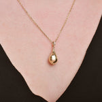 Solid Gold Cremation Urn Diamond Tear Drop Pendant | Glur Co.