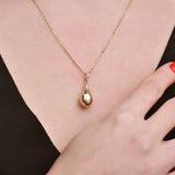 Solid Gold Cremation Urn Diamond Tear Drop Necklace | Glur Co.