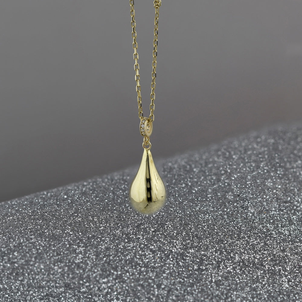 Solid Gold Cremation Urn Diamond Tear Drop Necklace | Glur Co.