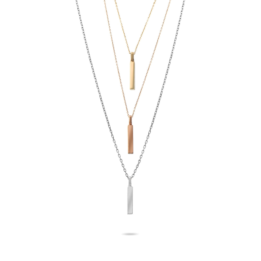 Solid Gold Cremation Urn Vertical Bar Necklace | Glur Co.