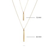 Solid Gold Cremation Urn Vertical Bar Necklace | Glur Co.