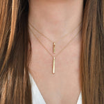 Solid Gold Cremation Urn Vertical Bar Necklace | Glur Co.