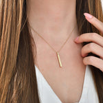 Solid Gold Cremation Urn Bar Pendant | Glur Co.