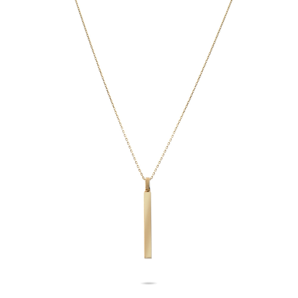 Solid Gold Cremation Urn Vertical Bar Necklace | Glur Co.