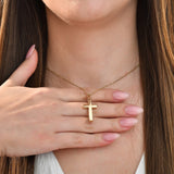 Solid Gold Cremation Urn Cross Pendant | Glur Co.