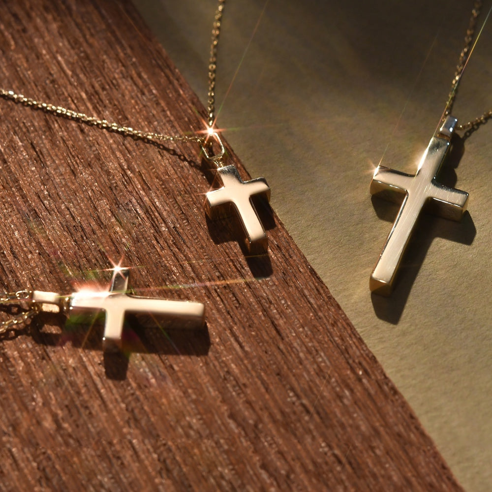 Solid Gold Cremation Urn Cross Pendant | Glur Co.