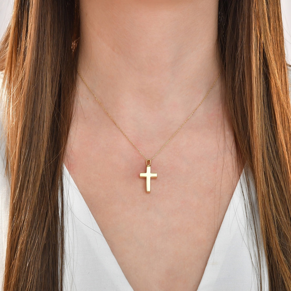 Solid Gold Cremation Urn Cross Pendant | Glur Co.