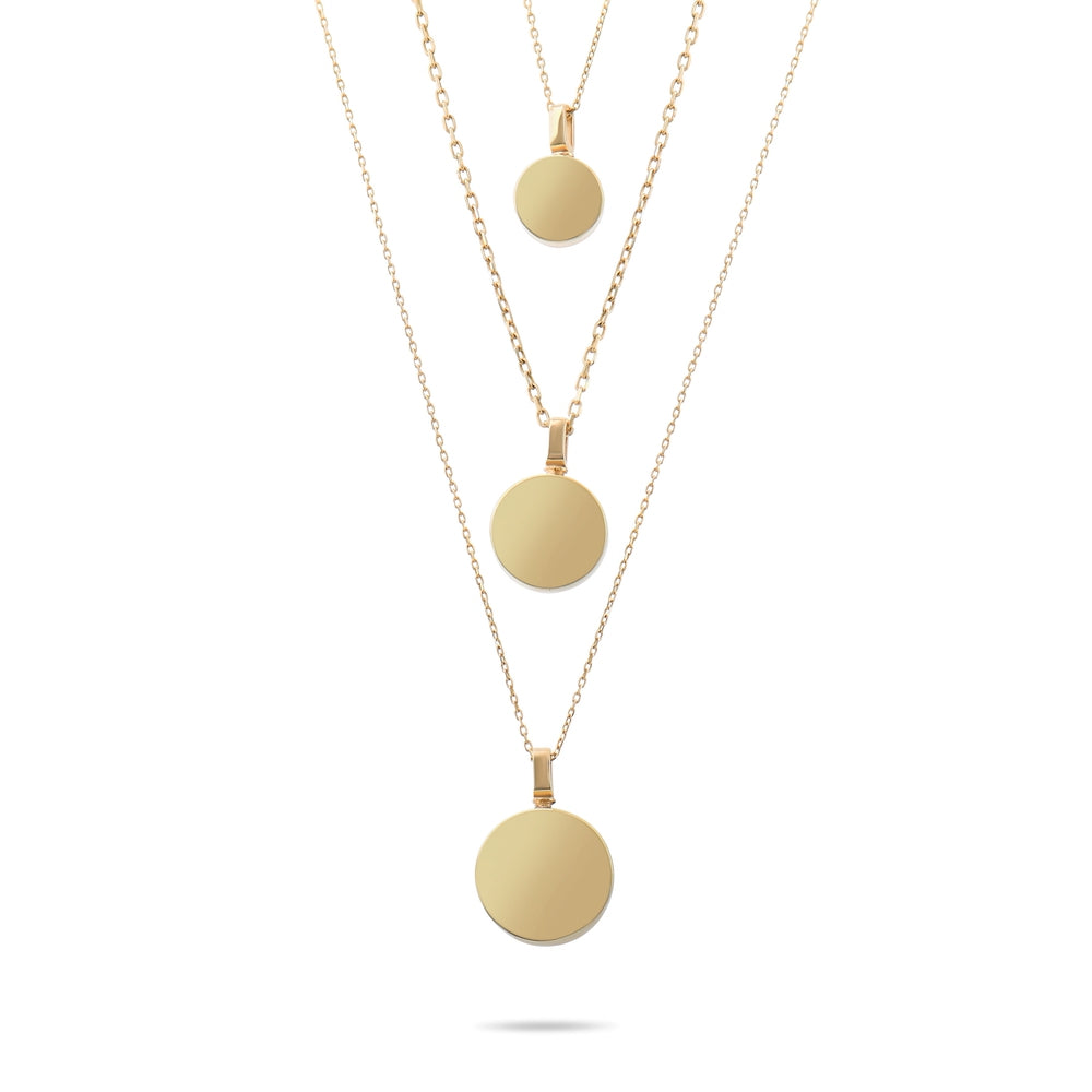 Solid Gold Cremation Urn Disc Necklace | Glur Co.