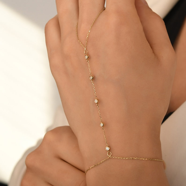 Solid Gold Diamond Slave Bracelet